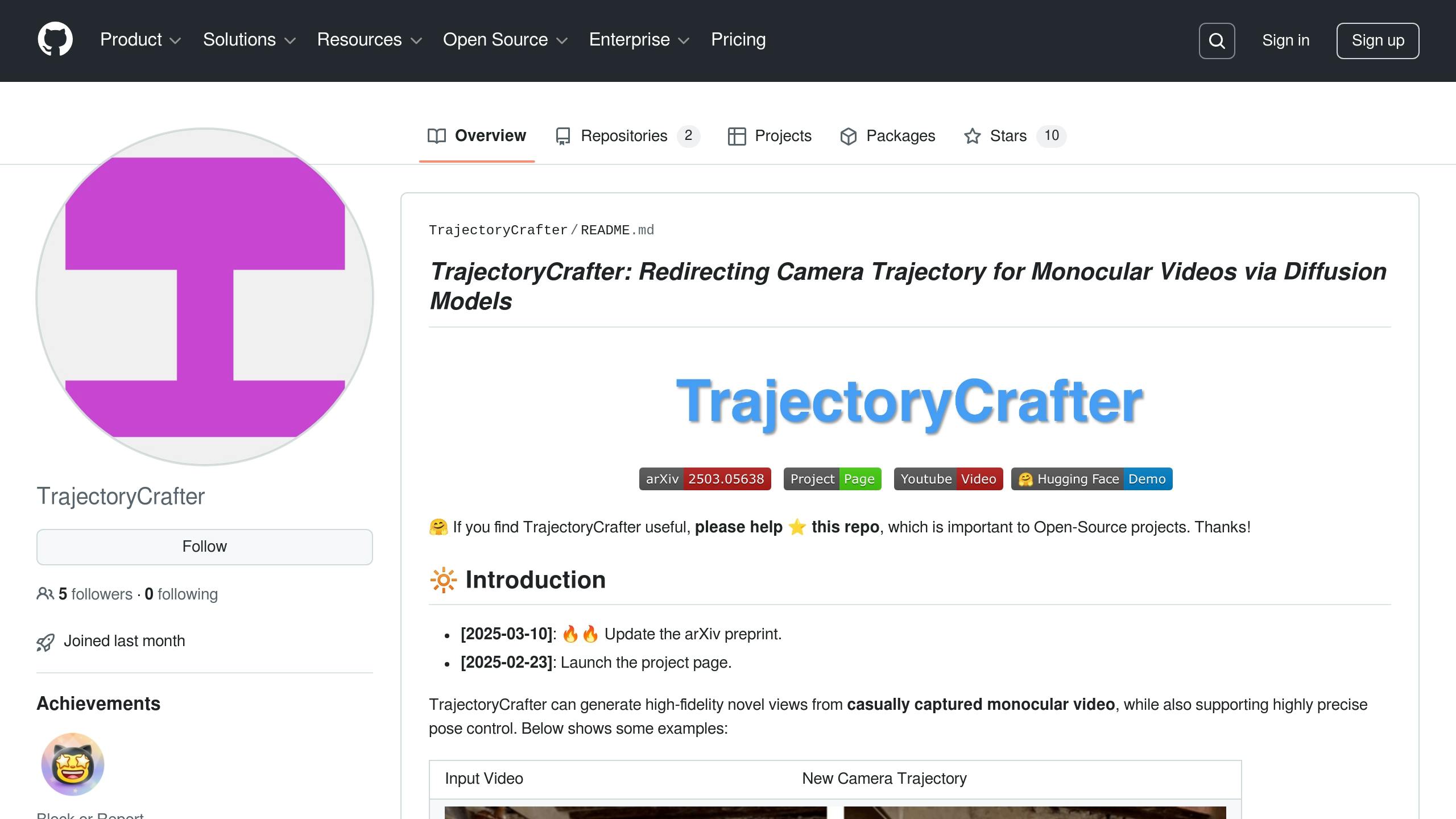 TrajectoryCrafter